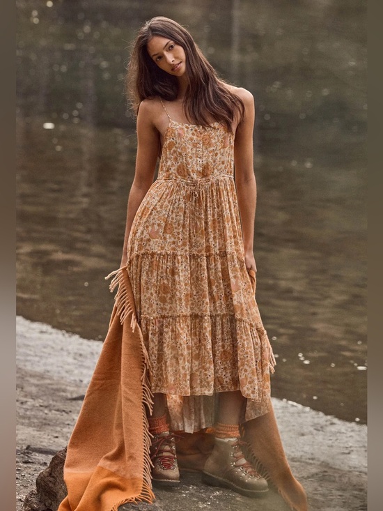 Spell Dresses & Skirts - NWOT Spell & the gypsy Sunwashed Strappy Midi Dress brown/pink floral, XL.